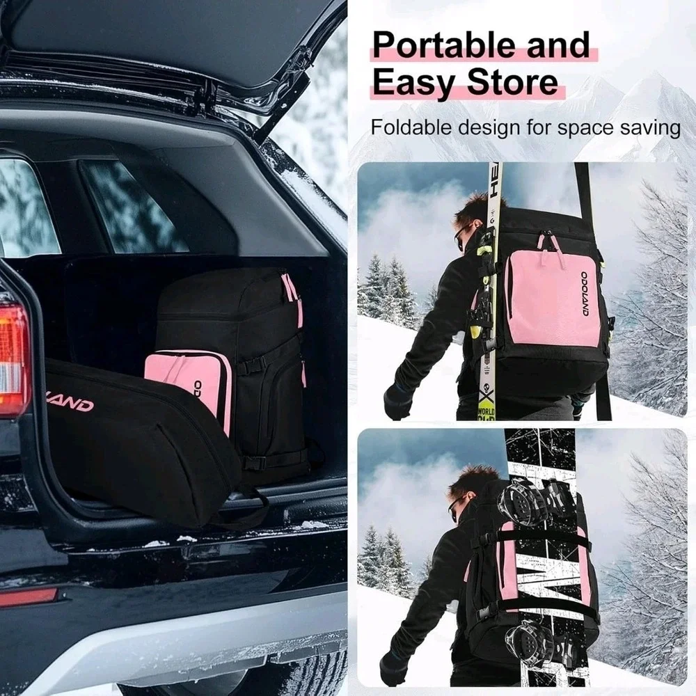 Padded Ski & Boot Bag Combo for Air Travel, Waterproof & Durable Storage